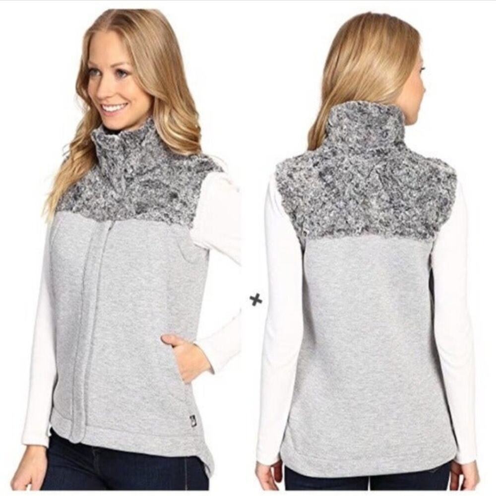 The North Face Woman's Grey Hybrination Thermal 3D Faux Fur Gorpcore Vest sz S